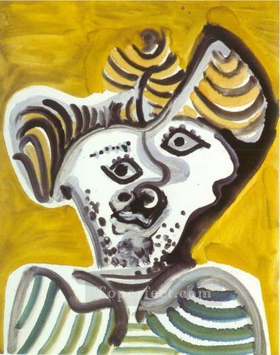 Tete d homme 3 1972 Cubist Oil Paintings